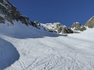 Le couloir du gendarme Wehrlin du haut du TS de l'Index