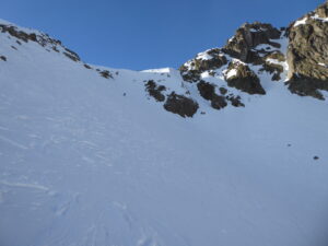 Haut de la combe du col des Lacs Noirs