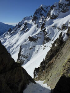 Vue sur la Floria et la Glière du haut du couloir