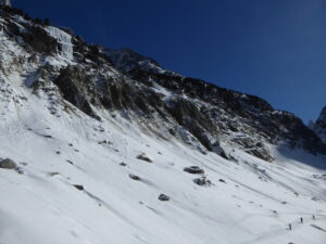 Traversée en rive droite assez expo