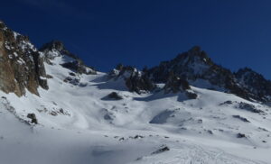 Glacier du Tour Noir à gauche et des Rouges du Dolent à droite