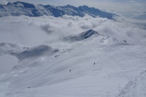 Pentes toute en rigoles au-dessus du lac Noir