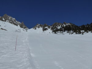 TS de l'Index fermé : combe Lachenal déserte.