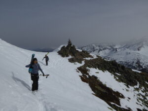 Traversée pour rejoindre les pentes SO