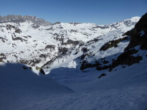 Combe des Vioz, descente sur Arlevé