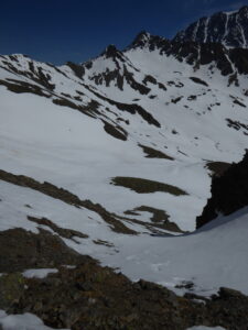 Dans la remontée à l'arête de Tcholeire. Quelques portions où il faut déchausser
