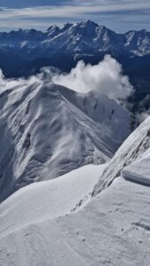 Les quatre têtes et le Mont Blanc